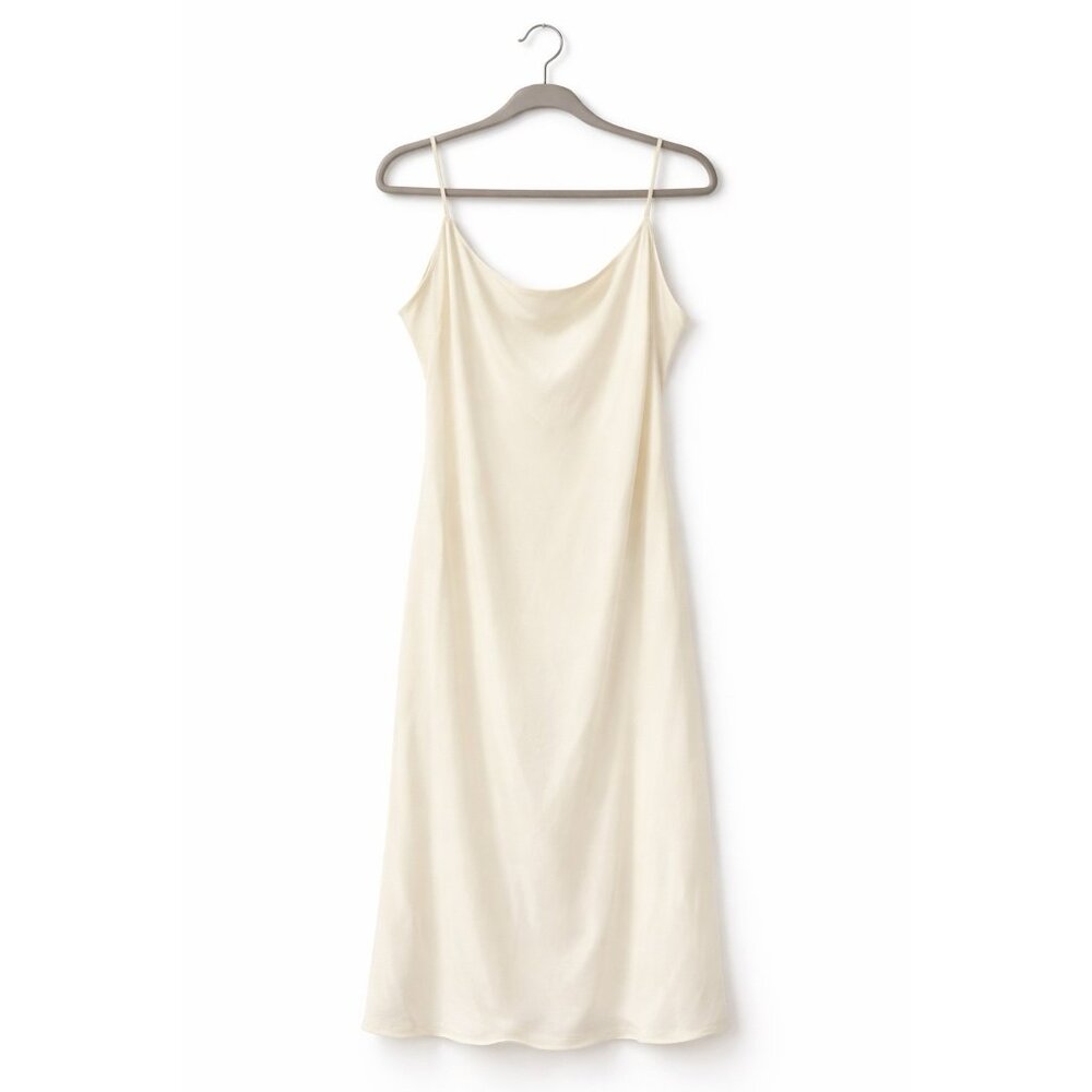Polo Ralph Lauren Ivory Slip Dress Spaghetti Strap Minimalist Size 10